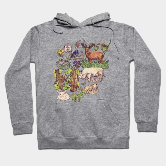 Forest Animals Hoodie by minniemorrisart